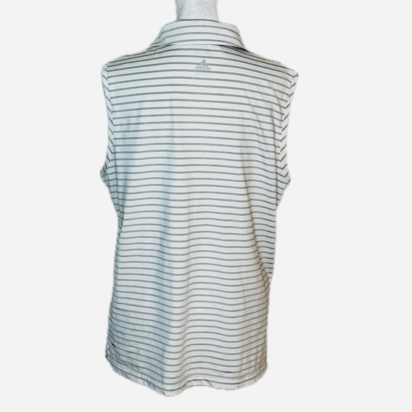Adidas White & Gray & Teal Sleeveless Polo Shirt Bundle | Climalite | Size L - Picture 3 of 10